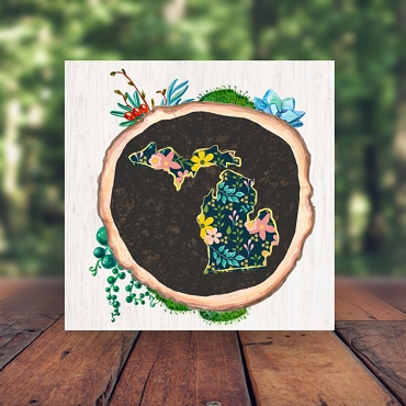 Michigan Succulent Themed Sign Choose Size